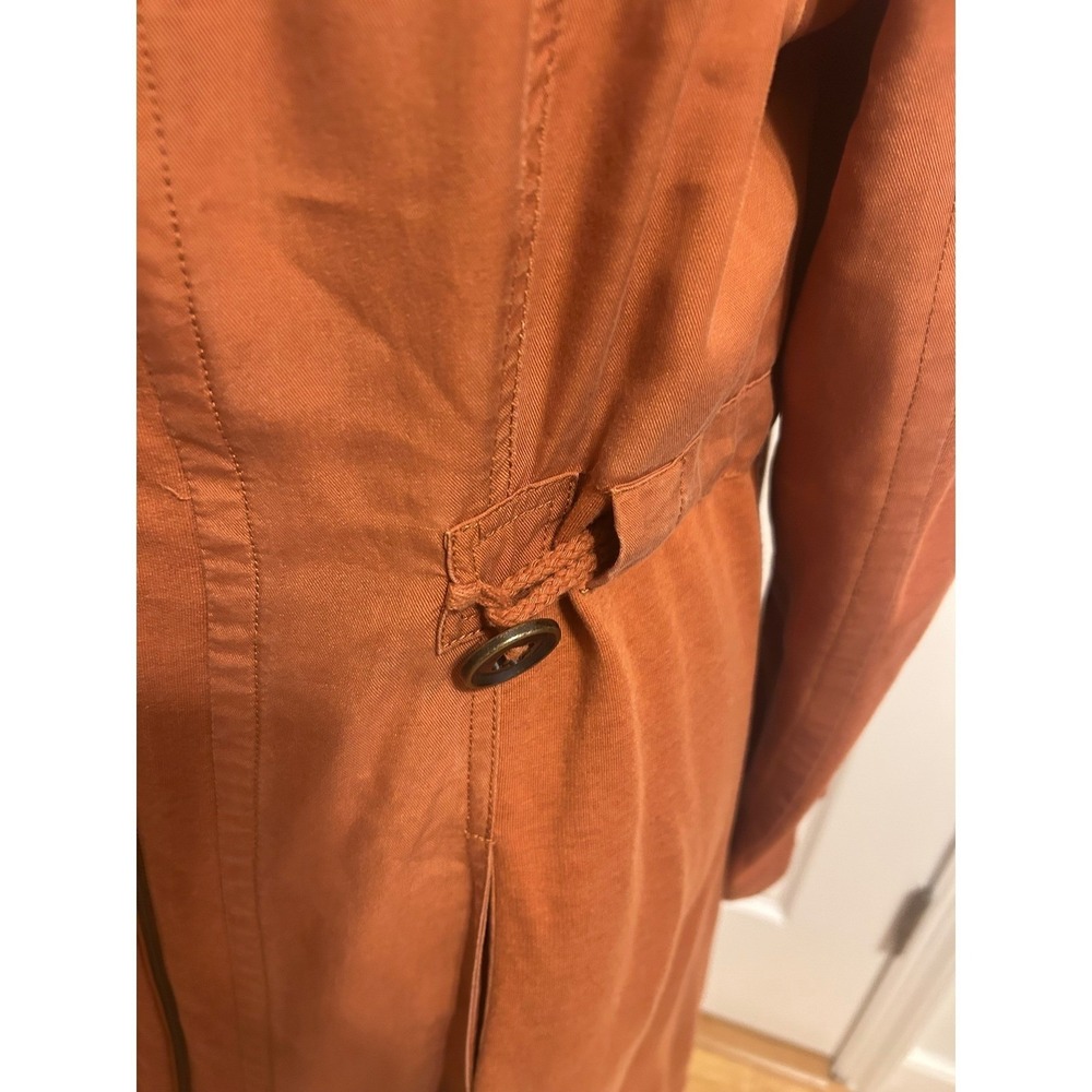 Soft Surroundings Santa Rosa Burnt Orange Tencel Toggle Jacket Pockets Medium - Picture 5 of 9